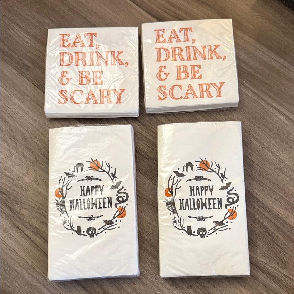 NEW - 4 Packs Halloween Party Napkins - Cocktail Napkin & Dinner Napkin